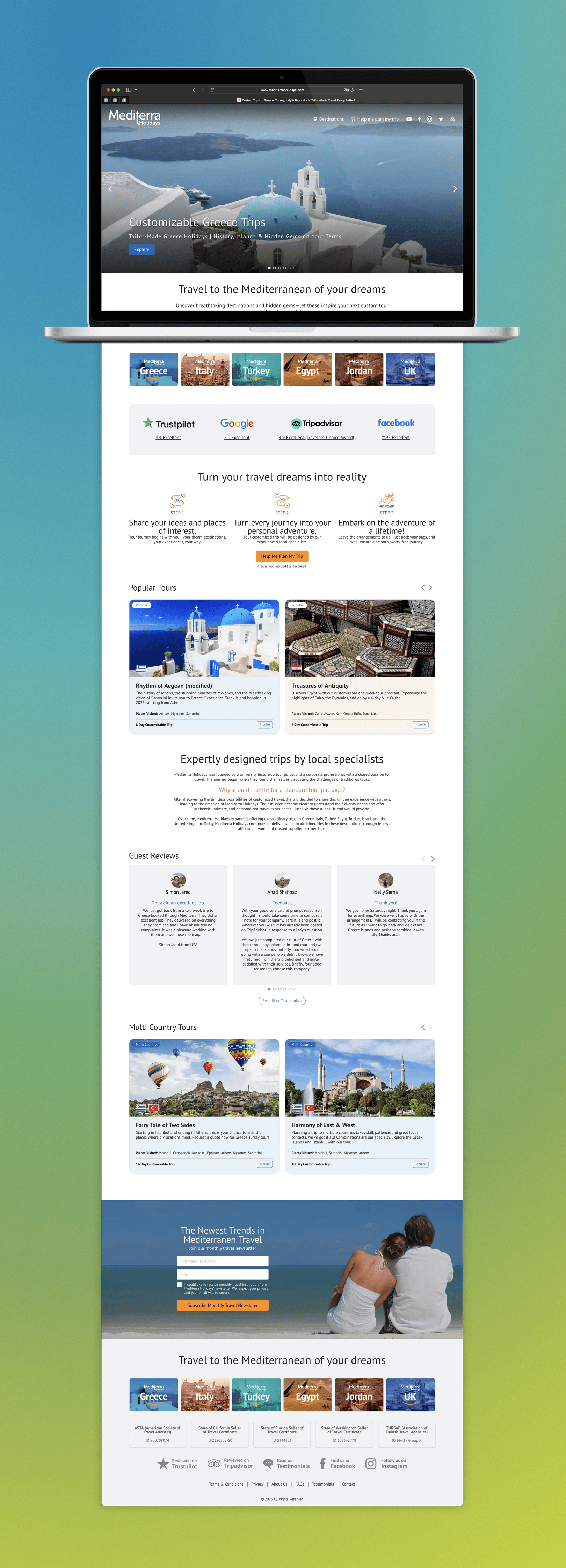 Mediterra Holidays, Niffob, reklam ajansı, dijital ajans, Gürkan Bayındır, Branding<br>Logotype<br>Web Site UI/UX<br>Front-End Development<br>...